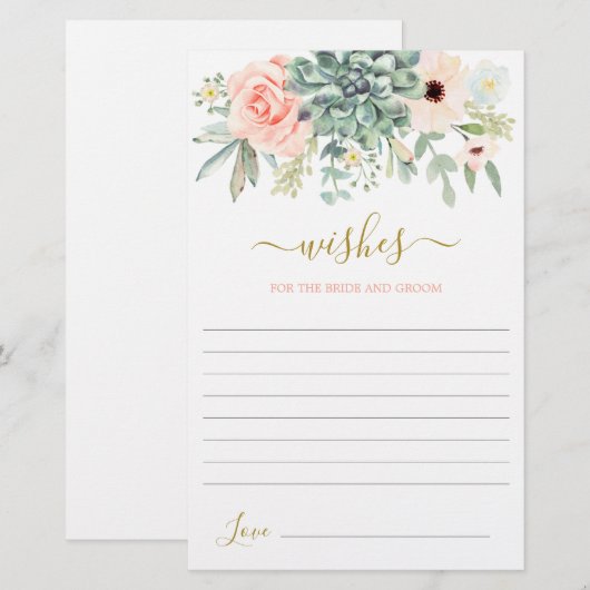 花嫁カードを願う多肉食 (正面/裏面)