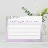 花嫁カード用の紫と銀のアドバイス 招待状 (スタンド正面)