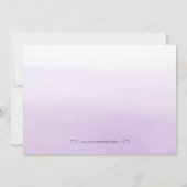 花嫁カード用の紫と銀のアドバイス 招待状 (裏面)