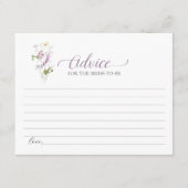 花嫁カード用の紫色のワイルドフラワーアドバイス エンクロージャーカード (正面)