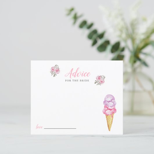 花嫁カード用アイスクリームブライダルシャワーアドバイス (スタンド正面)