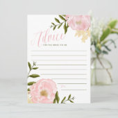 花嫁カード用ピンクウォーター色の牡丹アドバイス アドバイスカード (スタンド正面)