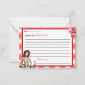 花嫁カード用ピンクピンナップバチェロレッテアドバイス ノートカード (正面)