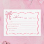 花嫁カード用ピンクボウブライダルシャワーアドバイス 招待状