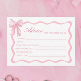 花嫁カード用ピンクボウブライダルシャワーアドバイス 招待状