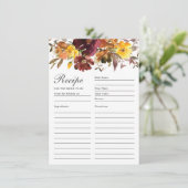 花嫁カード用ブルゴーニュ燃えオレンジフローラレシピ サンキューカード (スタンド正面)