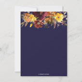 花嫁カード用ブルゴーニュ燃えオレンジフローラレシピ サンキューカード (裏面)