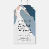 花嫁ガウンブライダルシャワーティール（緑がかった色）サンキューユー ギフトタグ (正面)