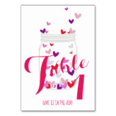 花嫁キャンディハート愛は空気の中にあるハートパーティー テーブルナンバー (裏面)