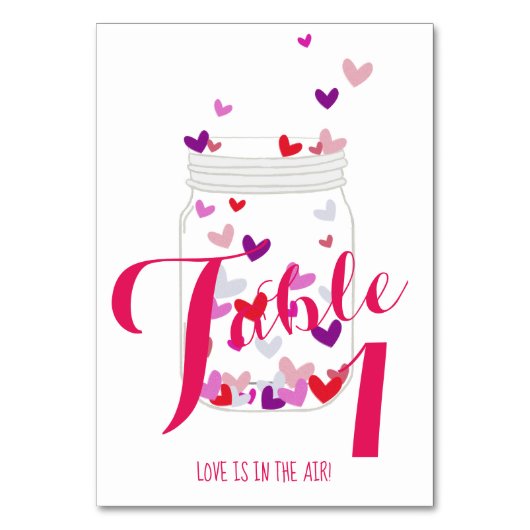 花嫁キャンディハート愛は空気の中にあるハートパーティー テーブルナンバー (正面)