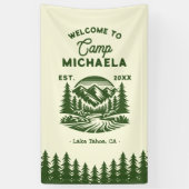 花嫁キャンプ　バチェロレッテ　レトロ　ウェルカム 横断幕 (縦)