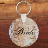 花嫁キーチェーンカントリーの木のレーストリムエッジ キーホルダー (正面)