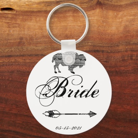 花嫁キーチェーンボホバッファロートバルパターンボヘミ キーホルダー (正面)