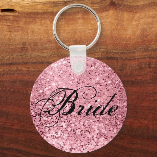 花嫁キーチェーン幾何学的ガーデンバラ金ゴールドグリッター キーホルダー (正面)