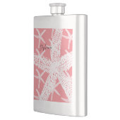 花嫁ギフトお気に入りヒトデ柄サーモンピンク フラスク (左)