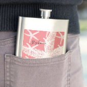 花嫁ギフトお気に入りヒトデ柄サーモンピンク フラスク (インサイチュ)