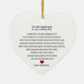 花嫁ギフトの母 – つるの木製ハートムー セラミックオーナメント (正面)