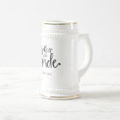 花嫁ギフトの父の名前金ゴールドブラックタイポグラフィ ビールジョッキ (正面右)