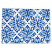 花嫁ギフトイタリアンブルーパーソナライズされたタイル ラージペーパーバッグ (裏面)