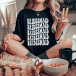 花嫁ギフトカスタマイズマッチングブライダルパーティ Tシャツ<br><div class="desc">完璧なバチェロレッテを探してる？物事を少しミックスして、おもしろいをテーマにしたパーティーを持ちたい白い文字の花嫁付きパーソナライズされたTシャツだ！私たちのシャツは完璧にブライダルパーティに合うように作られているので、誰もが多くの素晴らしおもしろいを持ちながら見る。さらに、私たちのシャツは高品質快適で一晩中感じの楽しめる資スタイリッシュ料で作られている。</div>