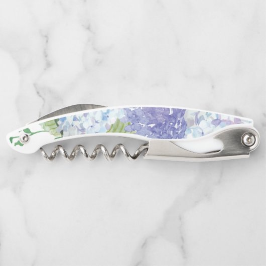 花嫁ギフトコルクねじ – 青あじさい ソムリエナイフ (裏面)