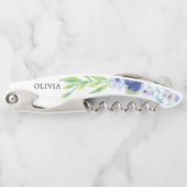 花嫁ギフトコルクねじ – 青あじさい ソムリエナイフ (正面)