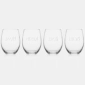 花嫁ギフトパーソナライズされたヴィンテージ名 ステムなしワイングラス (裏面)