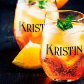 花嫁ギフトパーソナライズされたヴィンテージ名 ステムなしワイングラス