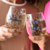 花嫁ギフトモダンモノグラエレガントム ステムなしワイングラス