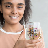 花嫁ギフトモダンモノグラエレガントム ステムなしワイングラス