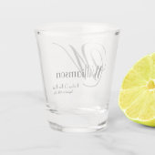 花嫁ギフトモノグラムのモダン名前かわいい ショットグラス (裏面)