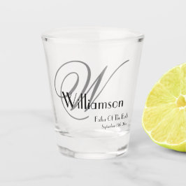 花嫁ギフトモノグラムのモダン名前かわいい ショットグラス