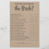 花嫁クラフトのシャワーゲームをどれだけ知っているか チラシ (正面)