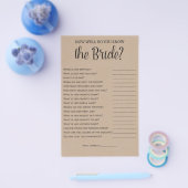 花嫁クラフトのシャワーゲームをどれだけ知っているか チラシ (シングル)