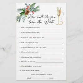 花嫁クリスマスゲームを知っている冬のブライダルシャワー