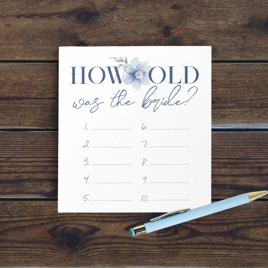 花嫁ゲームの答案用紙は何歳だった ノートパッド