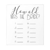 花嫁ゲームの答案用紙は何歳だった ノートパッド (正面)