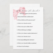 花嫁ゲームを知っているピンクボウ – ブライダルシャワー ノートカード (正面/裏面)