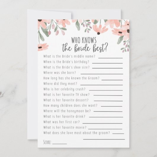 花嫁ゲームを知っている植物性の最高の水色 案内状 (正面)