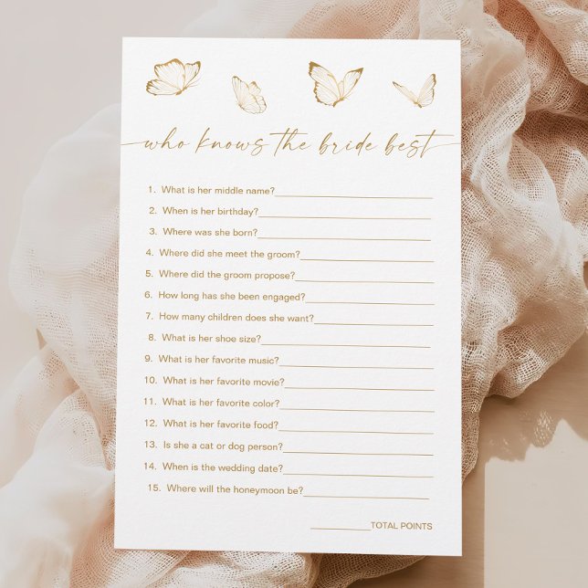 花嫁ゲームを知っている蝶最高のブライダルシャワー (クリエイターアップロード済み)