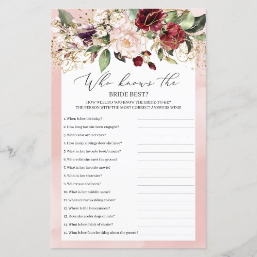 花嫁ゲームを知るボホブルゴーニュ最高のフローラ (正面)