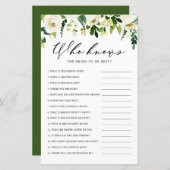 花嫁ゲームを知る白い冬の最高の花 (正面/裏面)