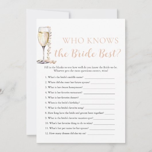 花嫁ゲームを知る真珠とプロセ最高のコ 招待状 (正面)