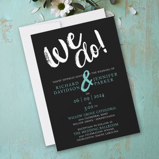 花嫁コンテンポラリーミニマルと花婿と結婚なる 招待状