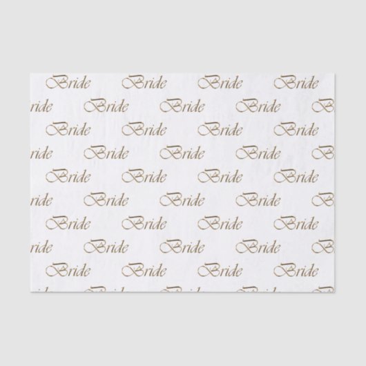 花嫁ゴールドスクリプトカリグラフィーパターンエレガントチック 薄葉紙 (正面)