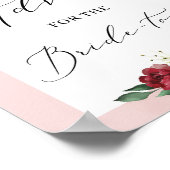 花嫁サインのためのブルゴーニュ金ゴールドフローラアドバイス ポスター (角)