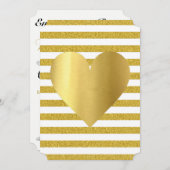 花嫁サマーロビンホワイト金ゴールドソアイリーローンパーティー 招待状 (正面/裏面)