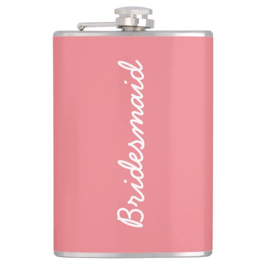 花嫁サーモンピンク結婚のブライダルギフトの好意 フラスク (正面)