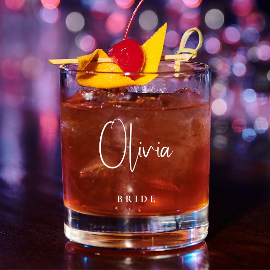 花嫁シック文字モノグラム結婚ズ ウイスキーグラス