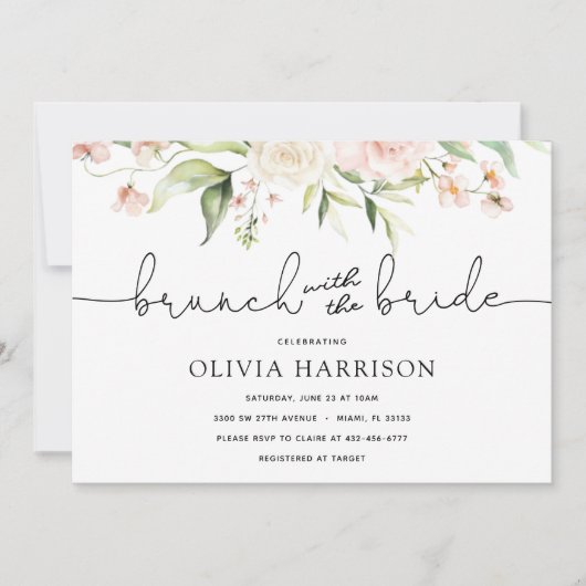 花嫁シャワーでブランチ 招待状 (正面)